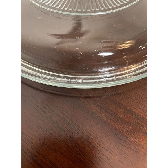 Vintage PYREX Clear Glass Lid With Ribbed Design G5C-A For 7 3/4" Round Dish - Picture 5 of 5